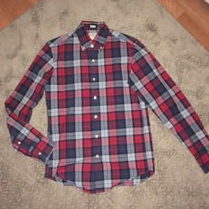 J. Crew slim plaid red/blue/navy sportshirt XS